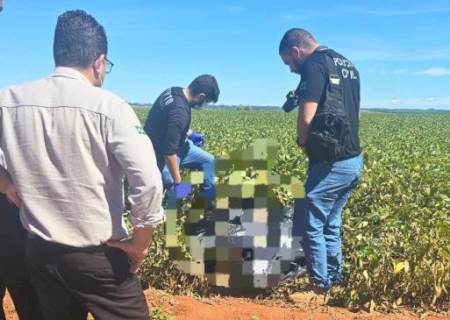 Identificado corpo encontrado enrolado em lona em plantação de soja na fronteira