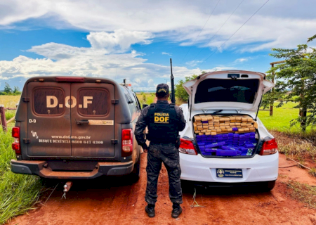 Traficante abandona carro com mais de meia tonelada de maconha