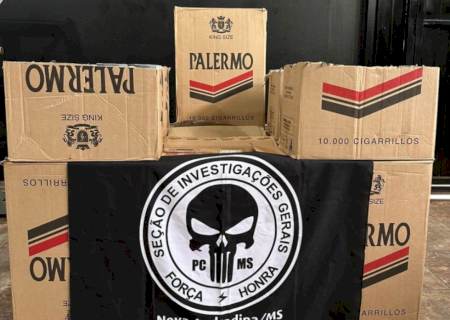 Polícia Civil flagra homem com 7,4 mil maços de cigarros em MS