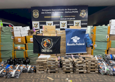 Operação entre Receita e Defron apreende contrabando e droga em “entreposto do crime”