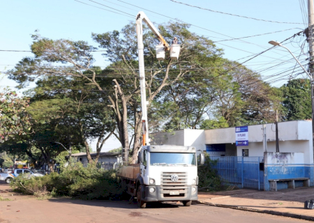 Prefeitura melhora infraestrutura e faz podas de árvores no posto de saúde do 4º Plano