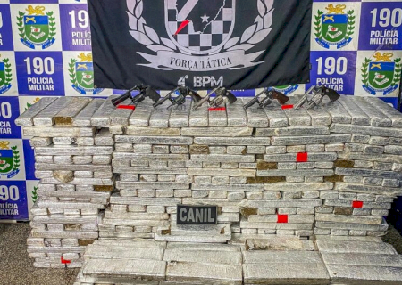 Polícia apreende armas e 500 quilos de maconha em peças agrícolas