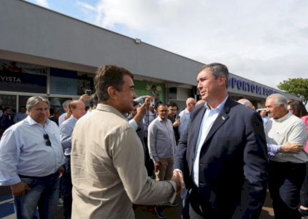 Riedel é recebido por Marçal e vistoria obras no aeroporto de Dourados