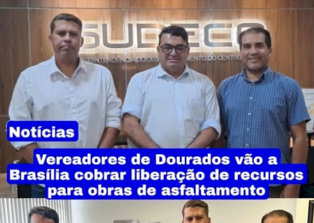 Vereadores de Dourados vão a Brasília cobrar liberação de recursos para obras de asfaltamento