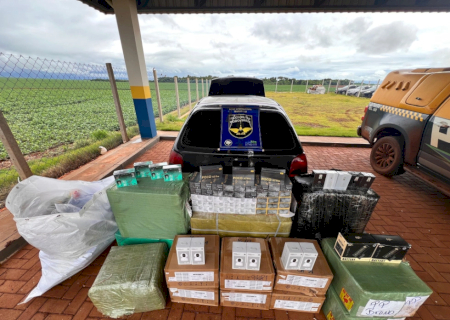 Polícia apreende mercadorias contrabandeadas na MS-162