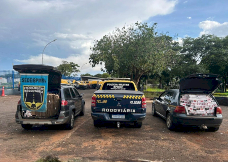 Carros são apreendidos com cigarros contrabandeados na BR-060