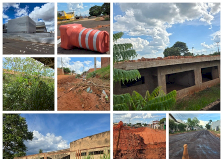 Obras param e matagal toma conta de elefantes brancos, a cara do abandono da gestão Adriane