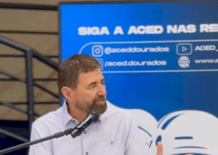 Presidente da Associação Comercial e Empresarial de Dourados (ACED), Everaldo Leite, recebeu o governador Eduardo Riedel e o prefeito Marçal Filho para um encontro com empresários de Dourados e região