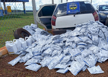 Polícia apreende quase meia tonelada de agrotóxico contrabandeado na MS-164