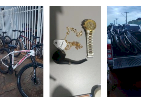 Oito bicicletas e objetos de valor são recuperados após onda de crimes; quatro são presos