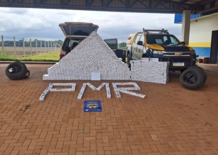 Ação apreende cigarros e pneus contrabandeados na MS-162