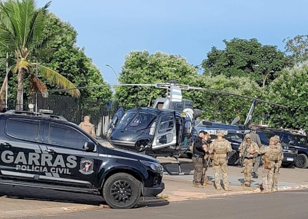 Alvo troca tiros com a polícia e morre durante operação com helicópteros em Coxim